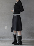 Stripe Unbalanced Skirt