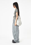 Cotton waist string parachute pants