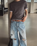 Even Wrinkle Layered Short Sleeve T-shirt