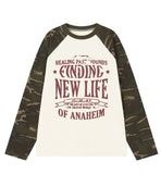 NEW LIFE Camo Raglan Long Sleeve T-Shirt