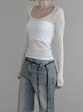 Airy Recycled Deep Round Neck Tee