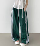 Banding Lace Track Wide Banding Pants
