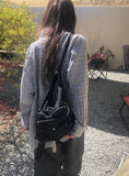 Aseun Wrinkle Loose Check Shirt