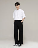 Zipper Semi Wide Banding Slacks