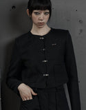 [mnem] buckle tweed jacket