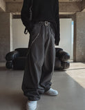 Cozy volume cut denim pants