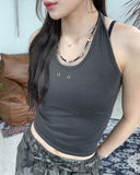 Kisen Eyelet Halter Sleeveless