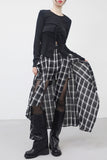Marina Check Layered Skirt Pants
