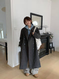 [unisex] Sticky Double Long Wool Coat - Wool 61