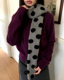 Elvan Dot Color Matching Fleece Fluffy Muffler