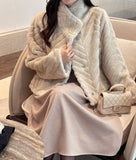 Lumare High-Neck Eco Fur Mink Short Jacket