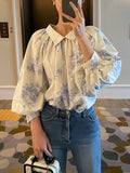 Holly Lane Flower Balloon Blouse