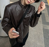 Concrete Crack Leather Jacket