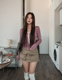 Pou Zipper Utility Pocket Skirt Pants