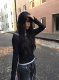 [1+1][MADE] Hanky Tencel Layered See-through Long Sleeve T-Shirt