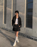 Rank Black Denim Mini Skirt