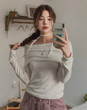 Rolly Tie Off Shoulder Long Sleeve Tee
