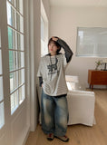 Tume Washing Cut Denim Wide Pants