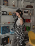 Leaf Overfit Hooded Checkered Shirt