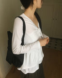 Shalu Frill Layered Button Strap Cardigan