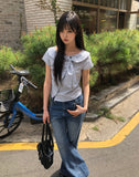 Yonning Check Short Sleeve Blouse
