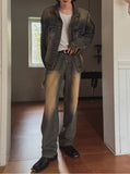 Desert washed wide denim