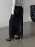 Janet two-way slit long skirt