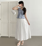 Stripe Pattern Shoulder Banding Off-shoulder Sleeveless Blouse