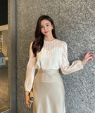 Mud Satin Flare Skirt