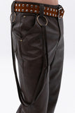 rockstern leather bootcut pants