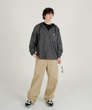 Bay Overfit Check Hood Shirt