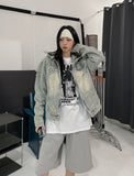 Chris Damage Hooded Denim Jacket