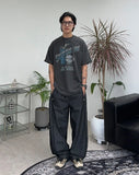 Diepin snap balloon denim pants
