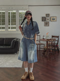 Blitz Cool Denim Bending Pants (Shorts ver.)