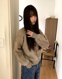 Soin Mink Fur Zip-Up Jumper