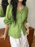 Kirina Loose Fit Balloon Sleeve Summer Blouse