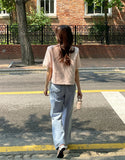 Lier No Collar Tweed Short Sleeve Jacket