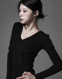 Flynn V-neck button knit