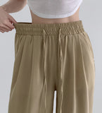 Linen Wide Fit Banding Pants