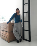 Hoyan Ribbon Halter Bolero Square Neck Knit