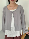 Qunita Summer Puff Round Overfit Cardigan