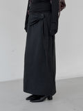 Striped knot long skirt
