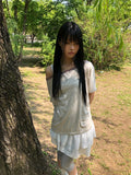 [MADE] Doen Lace Off-Shoulder Short Sleeve T-Shirt