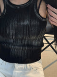Metallic Ribbed Sleeveless
