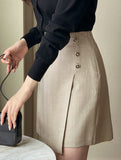 Audrey Jacquard Button Wrap Skirt Pants