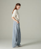 Nine Stripe Wide Denim Pants