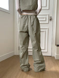 Tabe Shirring Jogger Nylon Vest Pants Set-up Pants