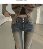 Pelvic Fever Brushed Span 2-Button Bootcut Denim Pants