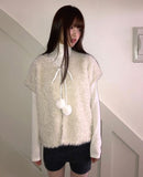 Lupin Drop Layered Fur Brushed Vest