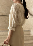 Maiden Wave Lace Three Quarter Sleeve Blouse